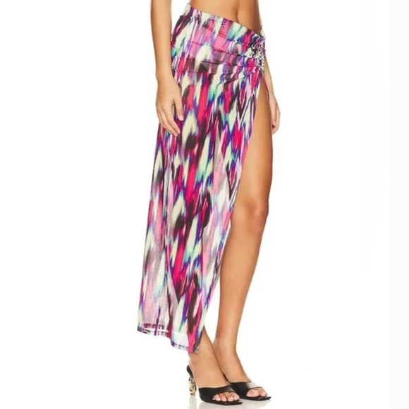 NWT Camila Coelho Serenity Maxi Skirt in Blue Hallucinogen - Picture 3 of 8
